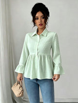 Jacquard Flare Sleeve Shirt