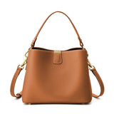 Leather Bucket Crossbody Bag