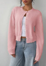 Crew Neck Knit Cardigan