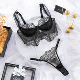 Embroidered Bandeau Lingerie Set