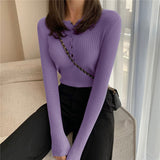Ribbed Crew Neck Cropped Knit Top