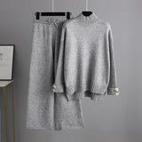 Brushed Mock Neck Knit Two Piece Set