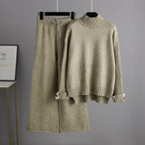 Brushed Mock Neck Knit Two Piece Set