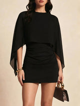 Cape Sleeve Mini Dress