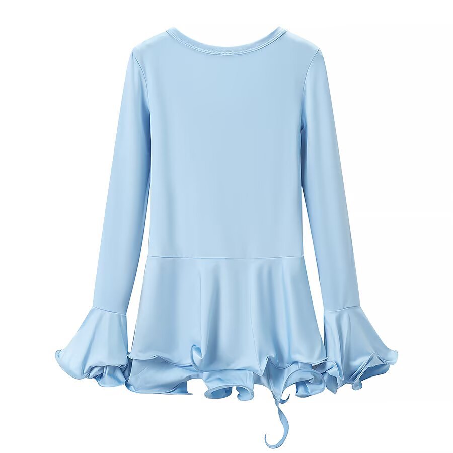 Flared Sleeve Knit A Line Dress