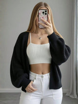 Loose V-Neck Knit Cardigan