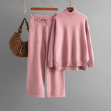 Thick Mock Neck Knit Set with Pockets