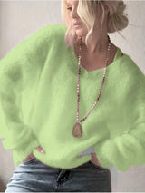 Soft V-Neck Knit Sweater