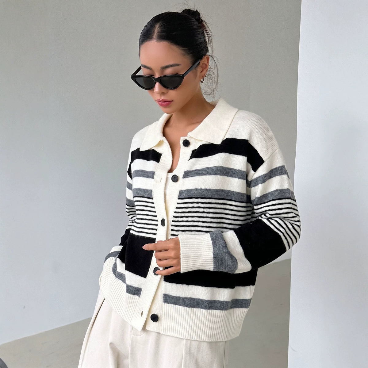 Striped Knit Cardigan