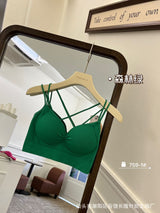 Cotton Cross Back Bandeau Bra