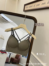 Cotton Cross Back Bandeau Bra