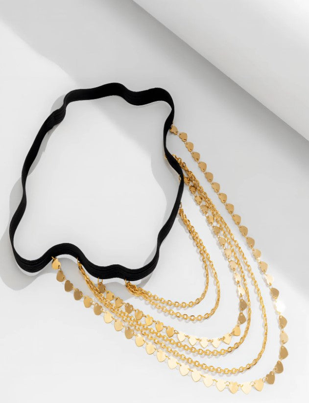 1pc Multilayer Elastic Band & Chain Design Sexy Thigh Chain For Women FD