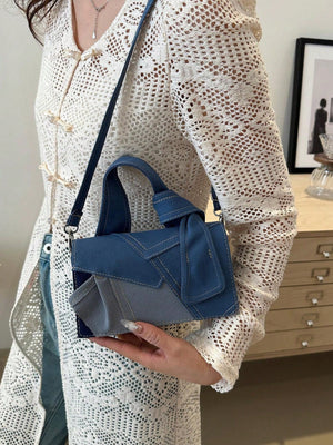 A Minimalist Vintage Mini Handbag Square Bag With Adjustable Long Shoulder Strap - Negative Apparel