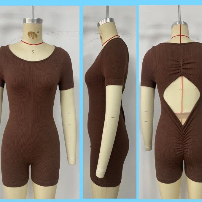 AeroSculpt | Backless Seamless Running Onesie - Negative Apparel