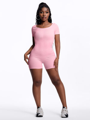 AeroSculpt | Backless Seamless Running Onesie - Negative Apparel