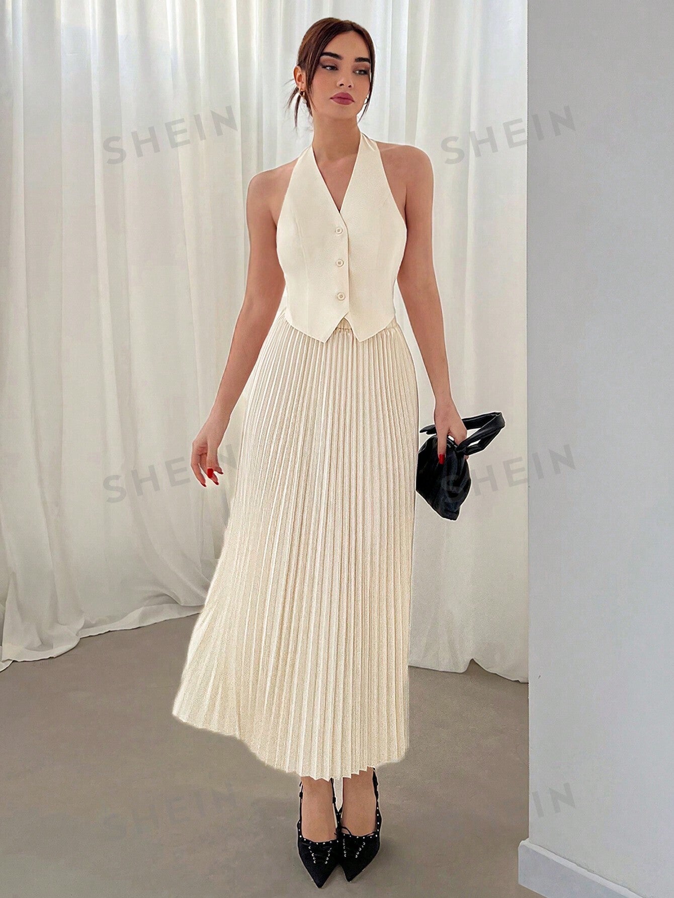 【タグ付き】Ameri LAYER VEST WITH PLEATS SKIRT Ameri（アメリ）の「LAYER VEST WITH PLEATS SKIRT（スカート