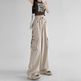 American overalls women's pants spring and autumn new retro loose straight casual wide - leg pants high waist slimming sports pants - Negative Apparel