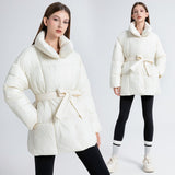 American style loose waisted jacket mid - length puffer coat - Negative Apparel