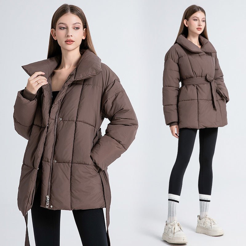 American style loose waisted jacket mid - length puffer coat - Negative Apparel