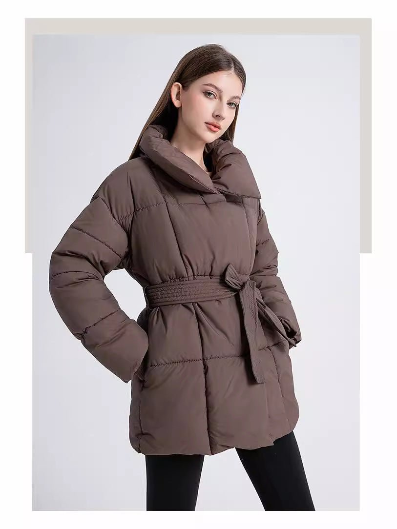 American style loose waisted jacket mid - length puffer coat - Negative Apparel