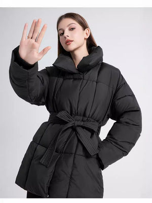 American style loose waisted jacket mid - length puffer coat - Negative Apparel