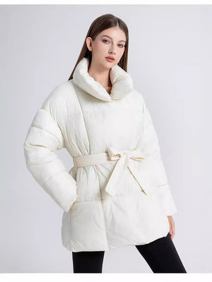 American style loose waisted jacket mid - length puffer coat - Negative Apparel