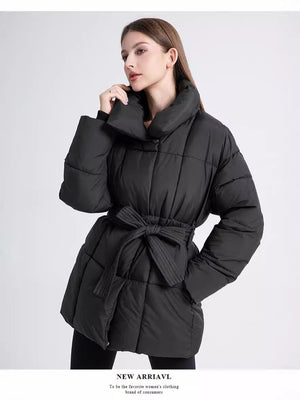 American style loose waisted jacket mid - length puffer coat - Negative Apparel