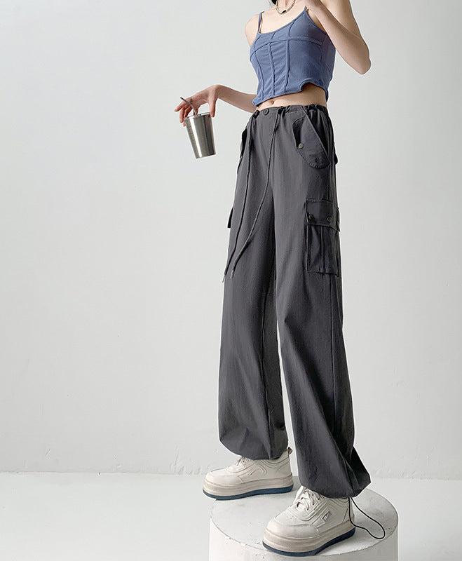 AMERI　HIGH WAIST SUSPENDER PANTS　グレー AMERI HIGH WAIST SUSPENDER PANTS