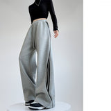 American sweatpants women's clothing 2025 new pants women's spring and autumn design sense casual wide - leg pants straight striped sweatpants - Negative Apparel