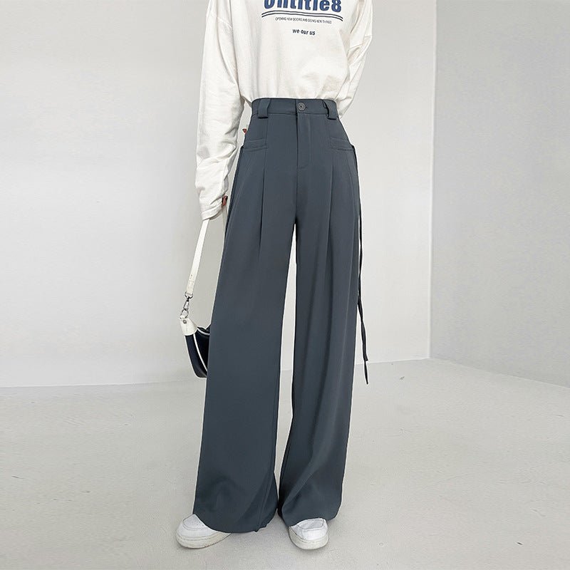 American wide - leg suit pants Korean style mopping drape pants - Negative Apparel