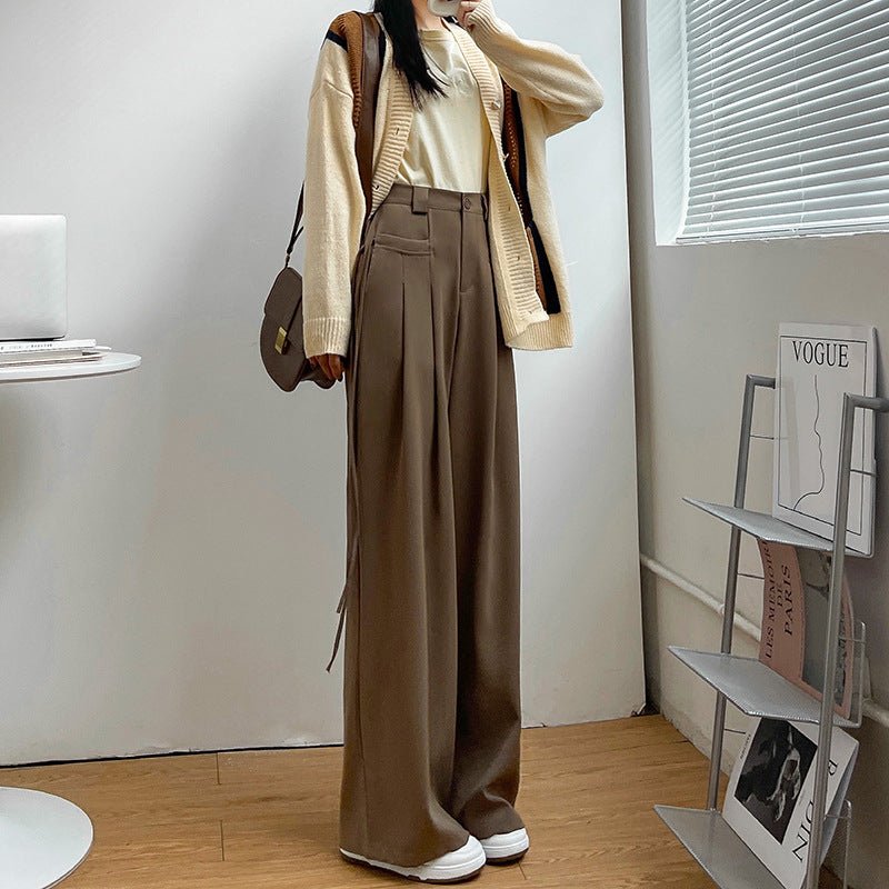 korean style dress pants Korean Style Suit Pants Men's Casual Pants Pleated Loose Fitting Pants Business