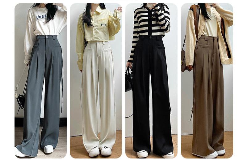 American wide - leg suit pants Korean style mopping drape pants - Negative Apparel