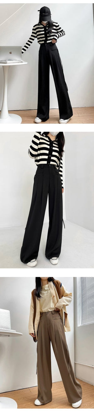 American wide - leg suit pants Korean style mopping drape pants - Negative Apparel