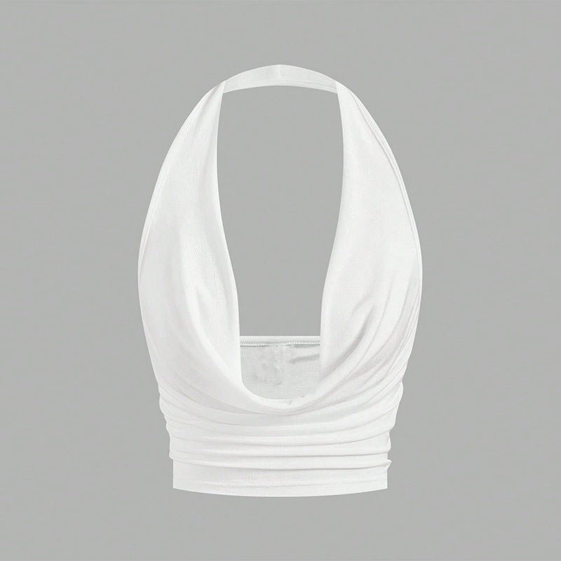 an and n suspender tops for women 2025 summer vacation style sexy halter neck small vest for women - Negative Apparel