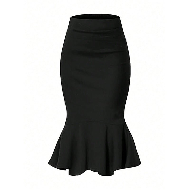 an and n temperament elegant style skirt 2025 spring and summer hip fishtail skirt solid color skirt - Negative Apparel