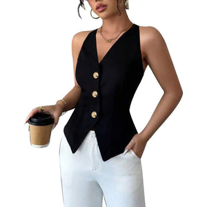 an and n temperament halter neck small vest 2025 summer sexy backless suspender cardigan women's clothing - Negative Apparel