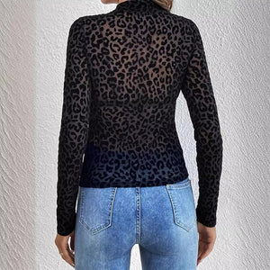 and the 2025 new suspender skirt sexy single - layer bra stand - up collar mesh bottoming shirt top women's T - Negative Apparel