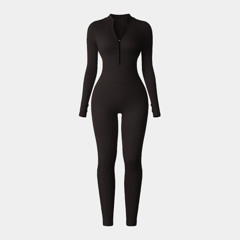 Apex Aura | Mock - Neck Zip Performance Jumpsuit - Negative Apparel