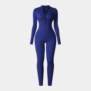 Apex Aura | Mock - Neck Zip Performance Jumpsuit - Negative Apparel