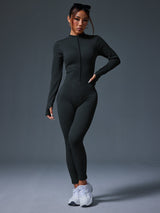 Apex Aura | Mock - Neck Zip Performance Jumpsuit - Negative Apparel