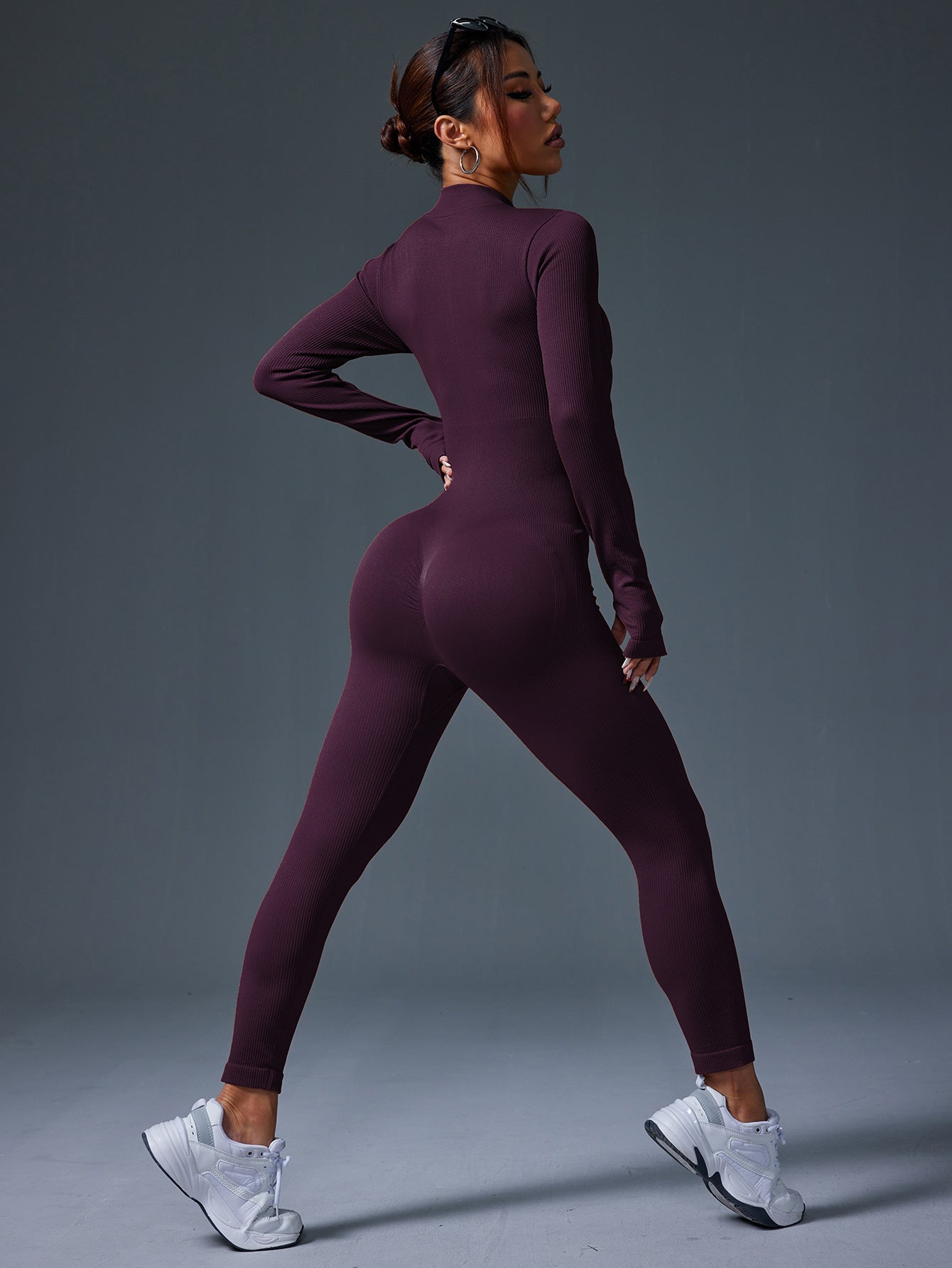 Apex Aura | Mock - Neck Zip Performance Jumpsuit - Negative Apparel