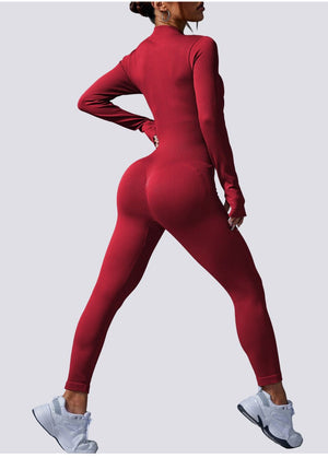 Apex Aura | Mock - Neck Zip Performance Jumpsuit - Negative Apparel