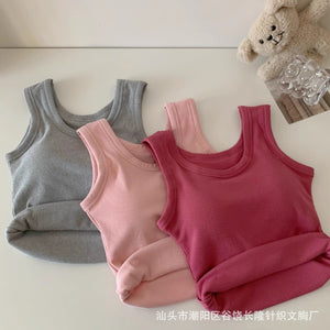 Autumn and winter German ten - color sanded thick warm with chest pad sleeveless vest women's slimming bottom warm top - Negative Apparel