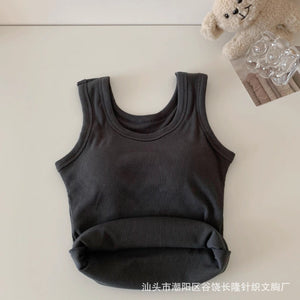 Autumn and winter German ten - color sanded thick warm with chest pad sleeveless vest women's slimming bottom warm top - Negative Apparel