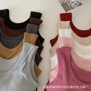 Autumn and winter German ten - color sanded thick warm with chest pad sleeveless vest women's slimming bottom warm top - Negative Apparel