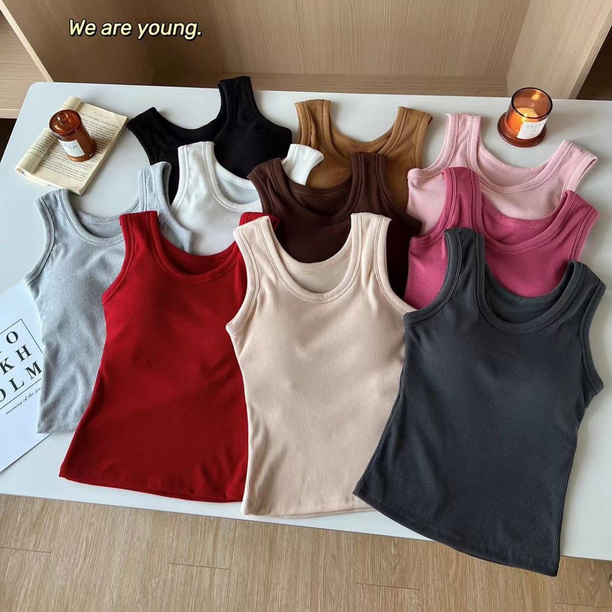 Autumn and winter German ten - color sanded thick warm with chest pad sleeveless vest women's slimming bottom warm top - Negative Apparel