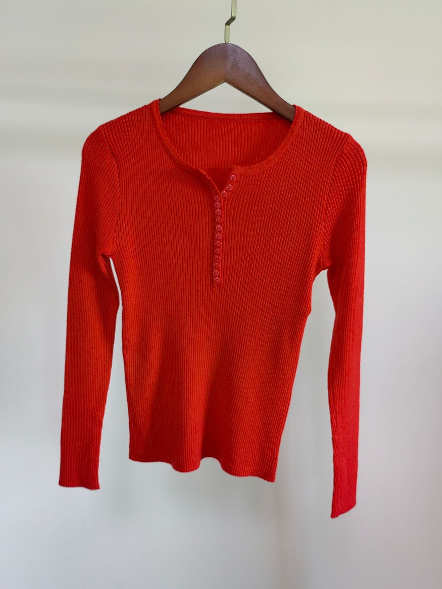Autumn and winter Korean version with V - neck long - sleeved pullover bottoming sweater slim and thin elastic pit strip knitted sweater top women - Negative Apparel