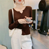 Autumn and winter new V - neck knitted sweater women's thin long - sleeved solid color short outer slim - fit sweater cardigan jacket top - Negative Apparel