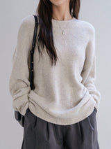 Autumn Loose Fit Pullover Sweater for Women – Soft Knit Minimalist Top - Negative Apparel