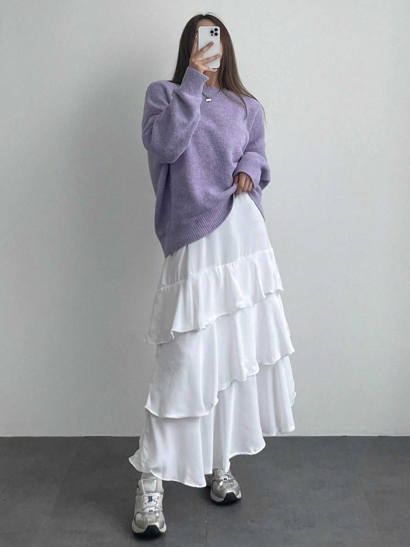 Autumn Loose Fit Pullover Sweater for Women – Soft Knit Minimalist Top - Negative Apparel